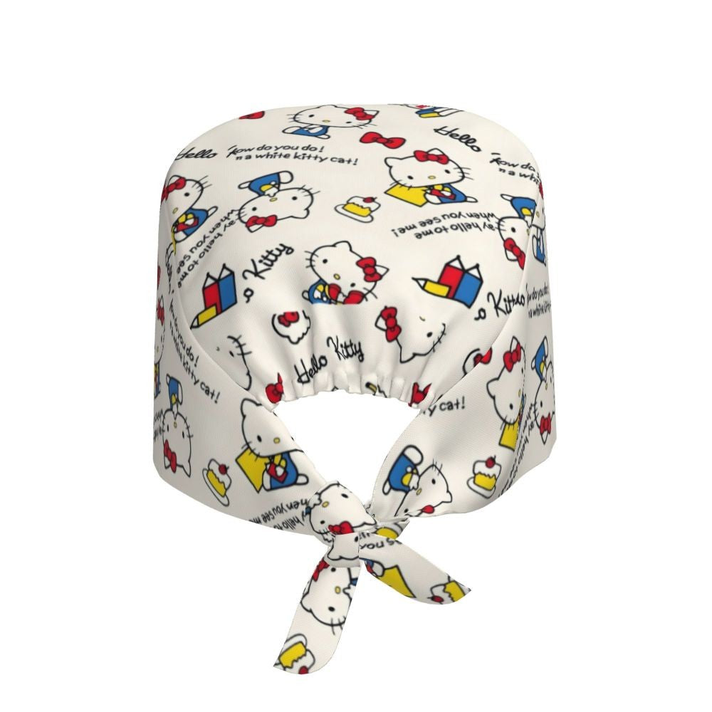 Custom Hello Kitty Medical Staff Scrubs Hat Women Men Cartoon Chara For Chef Hat Scrub Caps