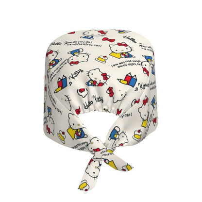 Custom Hello Kitty Medical Staff Scrubs Hat Women Men Cartoon Chara For Chef Hat Scrub Caps