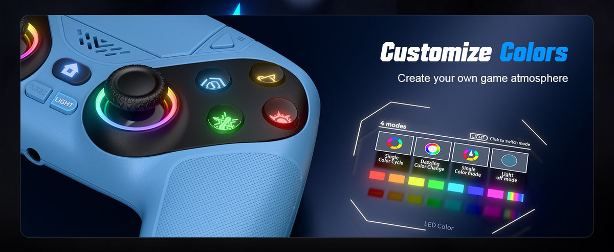 RGB Wireless Gamepad,For Playstation 5/PS5 Controller,With Turbo Dual Sense Vibrate Programming 3D Gaming Controller Console