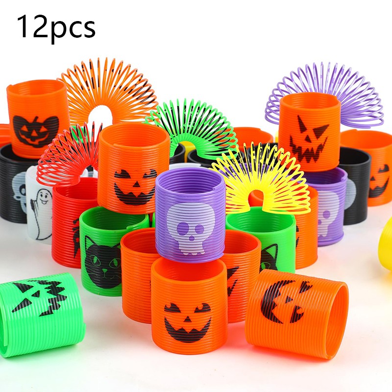 12pcs/bag Halloween Magic Springs Coil Toys Halloween Party Favors Child Trick or Treat Gifts Kids Goodie Bag Filler 2023