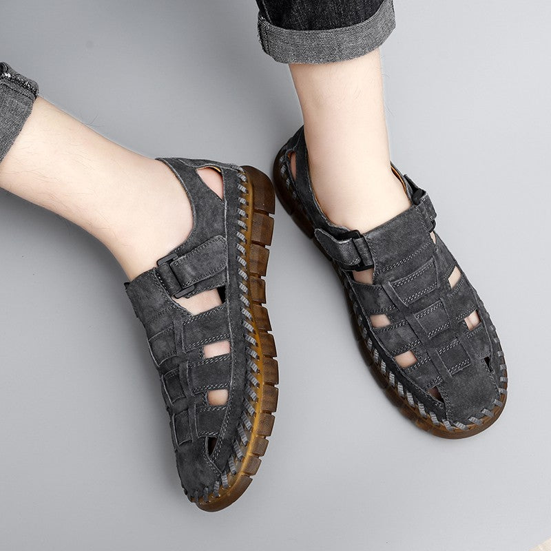 Handmade Men's Shoes Outdoor Shoe Men Casual Men Shoes Breathable Suede Leather Shoe Anti-Skid Walking Shoe Hot Sale Footwear