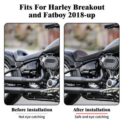 Banco de Couro com Amortecimento e Perfil Baixo Tipo Diamante Para Motocicleta Harley Softail Fat Boy Breakout FLSTF FXBRS 2018-2023