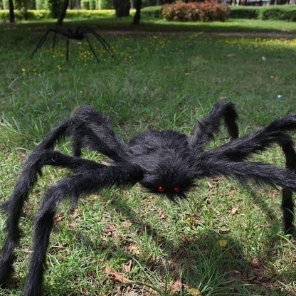 Halloween Aranha de Pelúcia Grande Decoração de Halloween de Terror Adereços de Festa Decoração Gigante de Aranha para Exterior Brinquedo de Pelúcia de Aranha Preta de 30-200cm
