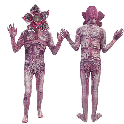 Demogorgon Cannibal Flower Bodysuit Headwear Mask Cosplay Costume Disguise Jumpsuit Halloween TV ST Suit
