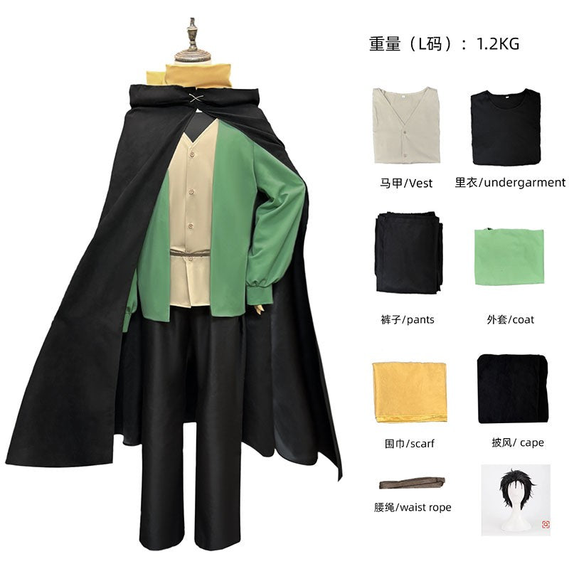 Anime Natsuki Subaru  Re:zero Starting Life in Another World Cosplay Costume Wig Full Set Green Coat  Halloween Costume for Men