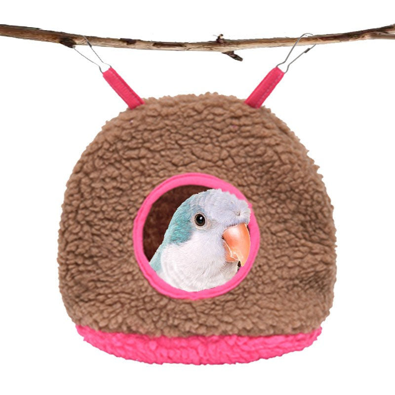 Ninho de Pássaro Quente de Inverno Papagaio Casa de Polar Fleece Periquito Rede Pequeno Animal de Estimação Pendurado Balanço Cama Caverna Acessórios para Gaiola de Pássaros