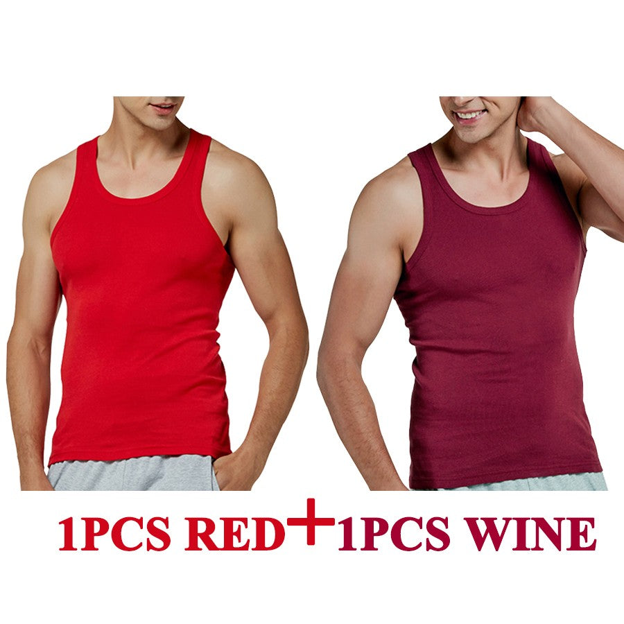 Tank Tops Men New 100% Cotton Solid Vest Mens Slim Casual Breathable Sleeveless