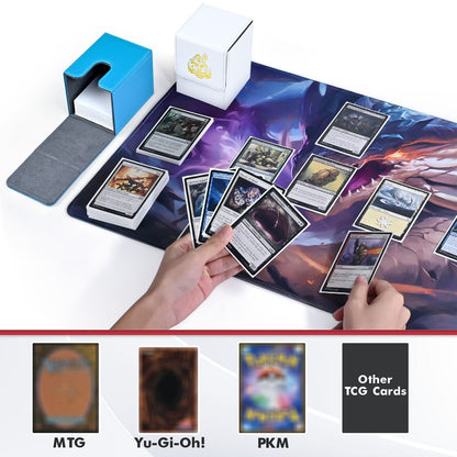 Caixa para Baralho de Cartas, Comporta Mais de 100 Cartas com Sleeve Simples, Suporte para Cartas TCG em Couro PU para Magic Commander Yugioh