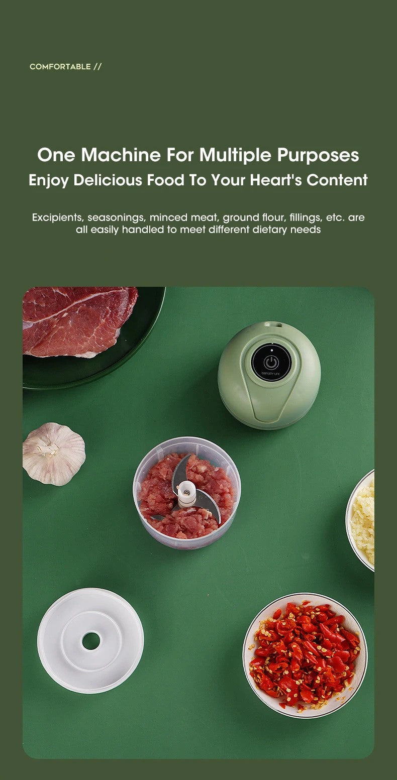 Electric garlic grinder USB garlic puree machine 250ML meat grinder kitchen vegetable grinder food chopper blender