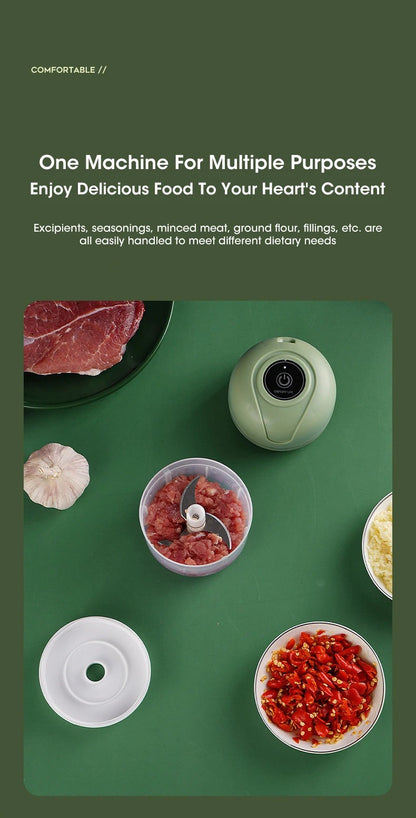 Electric garlic grinder USB garlic puree machine 250ML meat grinder kitchen vegetable grinder food chopper blender