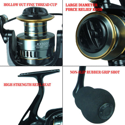 Molinete Profissional Ultraleve 1000~7000 Relação de Recolhimento 5.2:1 Carretel de Metal CNC Molinete de Pesca para Água Doce e Salgada
