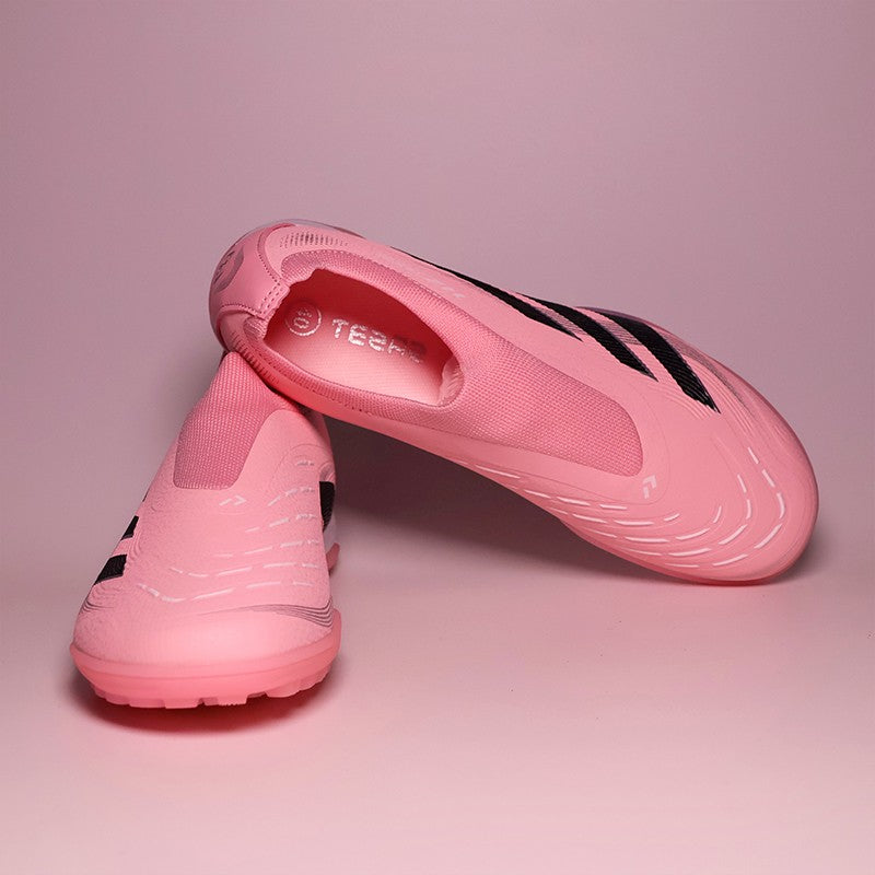 2503TF Without-Lace Mens Soccer Shoes SLIP-ON Non-Slip Turf Soccer Cleats for Kid TF/FG Training Football Boots Chuteira Campo