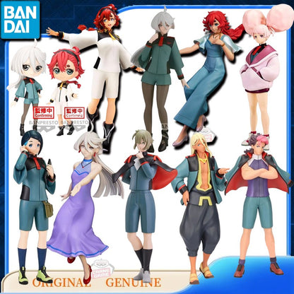 Bandai Original Genuíno BANPRESTO SULETTA CHUATURY NIKA MIORINE ELAN GUEL Qposket Bonecos de Ação de Anime Brinquedos de Presente Enfeites de Modelo
