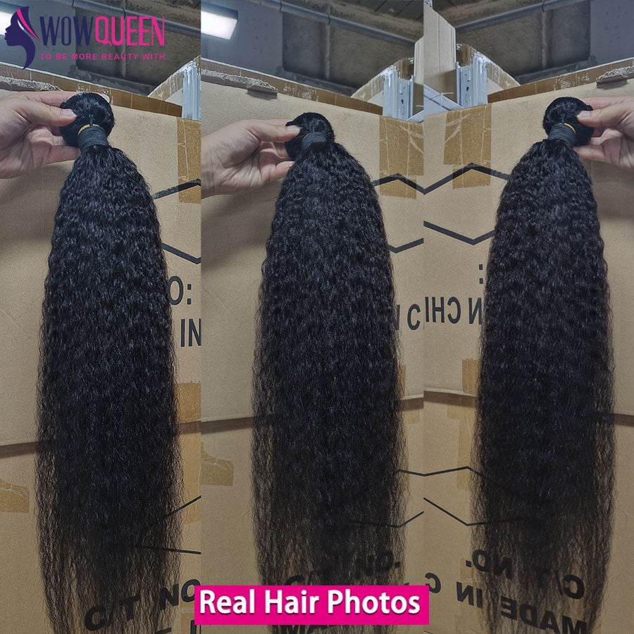 Cabelo Humano Liso Kinky Bundles 30 32 Polegadas Extensões de Cabelo Remy para Mulheres Cabelo Humano Cru Yaki Liso Grosso Tecer Bundles