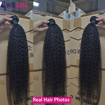 Cabelo Humano Liso Kinky Bundles 30 32 Polegadas Extensões de Cabelo Remy para Mulheres Cabelo Humano Cru Yaki Liso Grosso Tecer Bundles