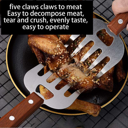Meat Shredder Claws Ergonomic Food Shredding Fork Stainless Steel Thicken Fork Cooking Tool for Husband Chichen Barbecue Cooking