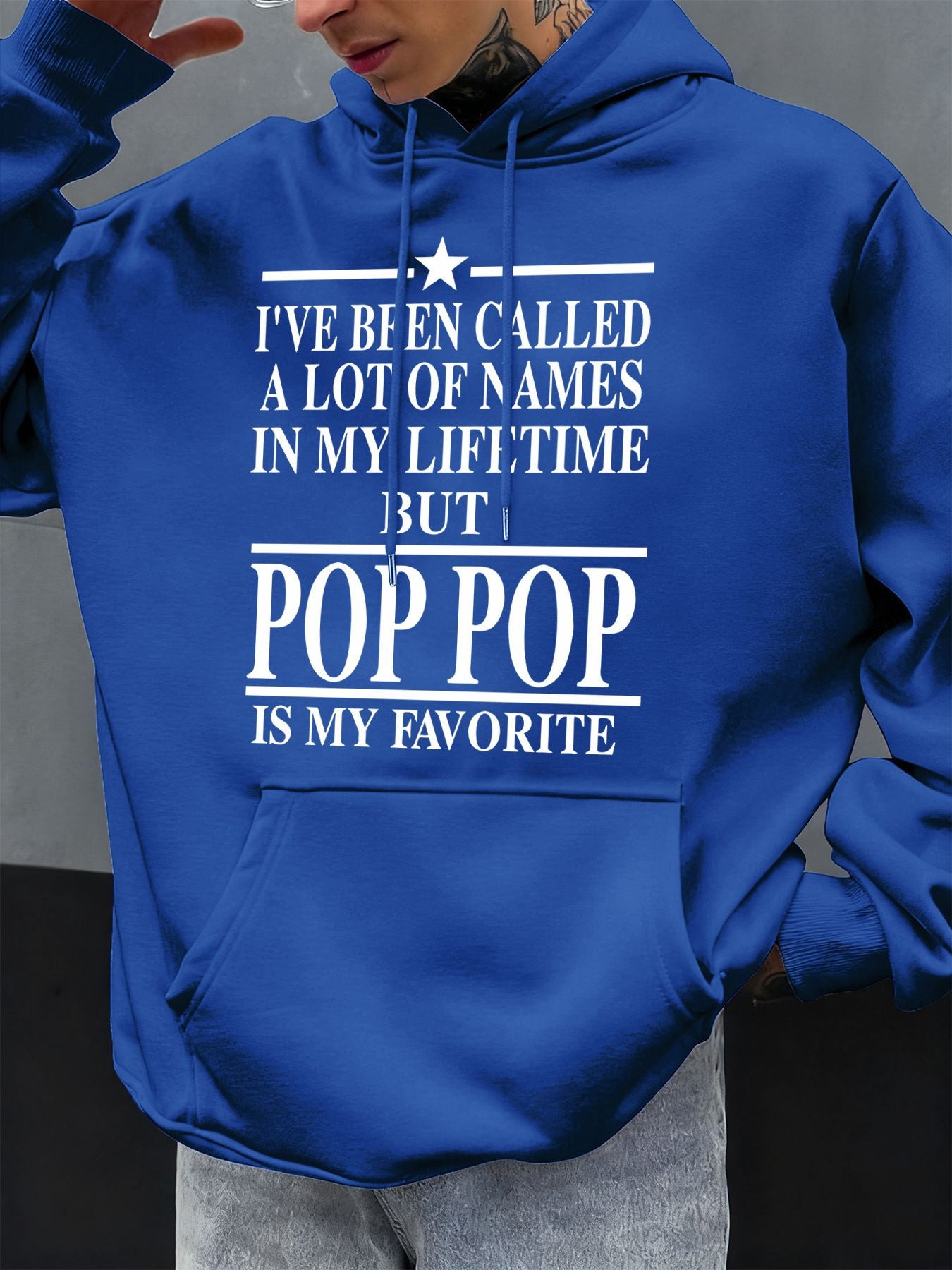 I Like The Word Pop Pop Printed Mens Hoodie Oversize All-Match Hoody Autumn Fleece Tops Casual Clothing Pocket Soft Streetwear