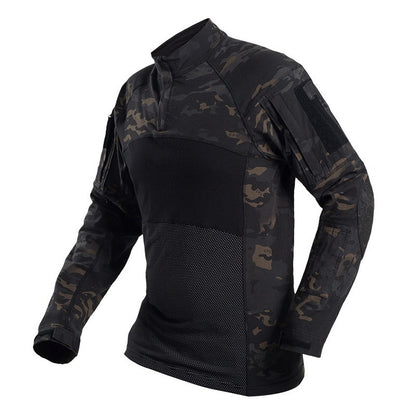 Men Casual Shirt Long Sleeve Cargo Shirts For Men Quick Dry Camo Work Shirt Pocket Shirt Blouses Male Clothes 3XL