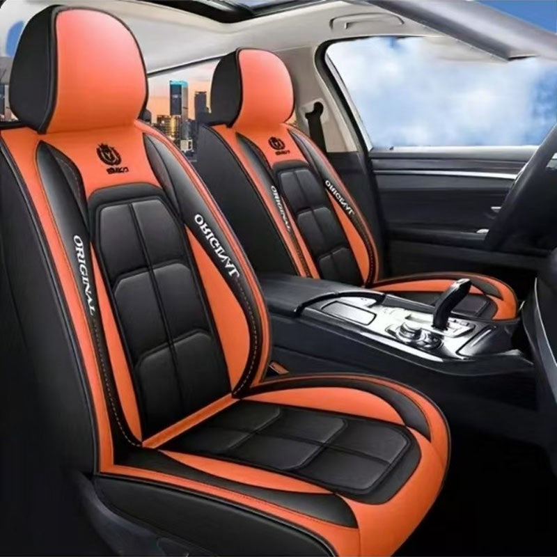 All inclusive seat cover, full leather car seat cushion, single seat driver and passenger seat cover, all season universal pad