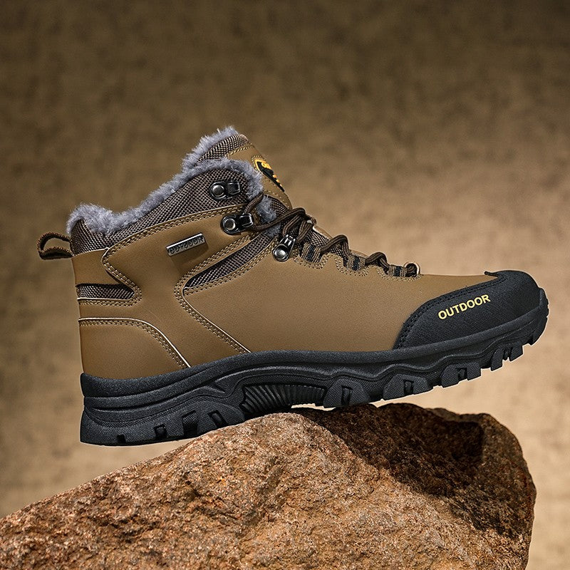 New Men Winter Snow Boots For Waterproof Leather Sneakers Super Warm Men's Boots Outdoor Male Hiking Boots Work Shoes Big Size