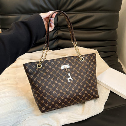 2024 Autumn and Winter New Presbyopic Handbag Shoulder Bag Large Capacity Tote Bag Women's Bag