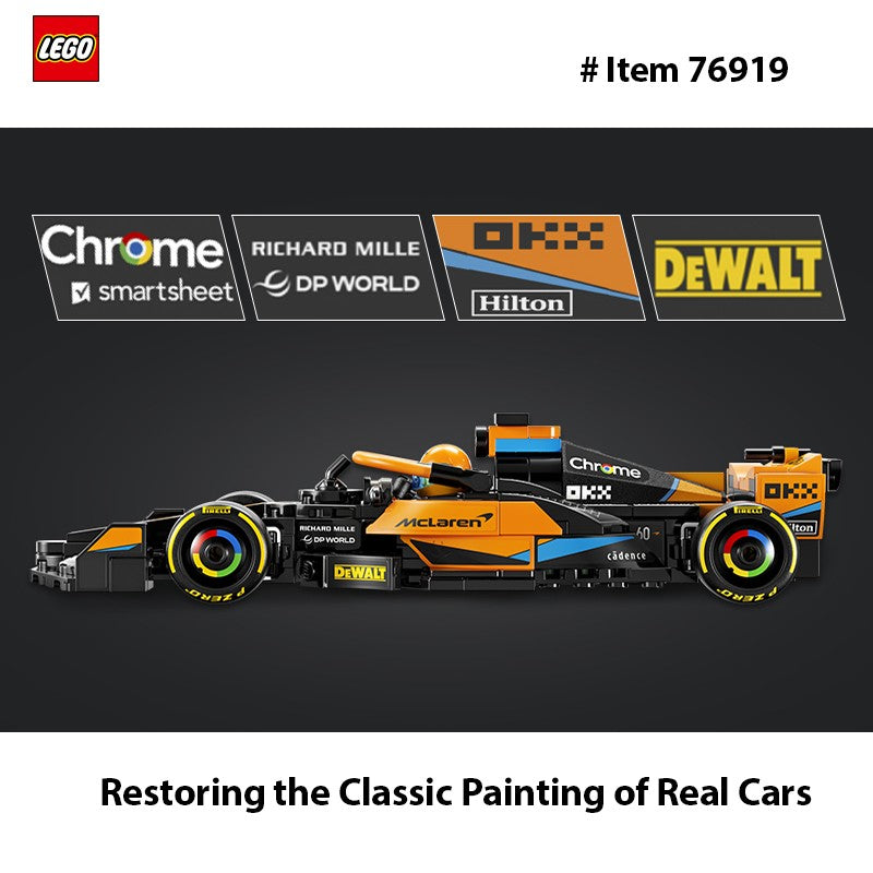 LEGO 76919 Speed Champions 2023 McLaren Carro de Corrida de Fórmula 1 Brinquedo para Brincar e Exibir, Conjunto de Brinquedo Montável McLaren para Crianças