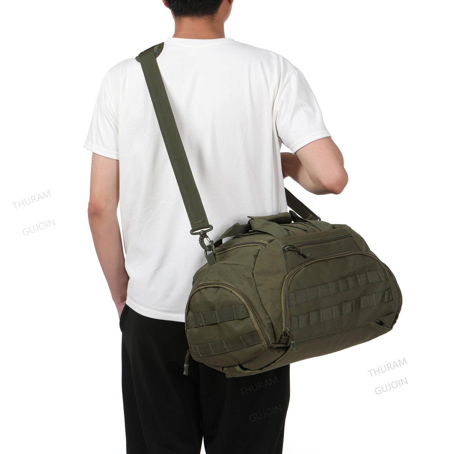 Tactical Gym Backpack with Shoe Compartment Convertible 3-in-1 Duffel Sling Bag for Men Women Weekender Overnight Travel Bag