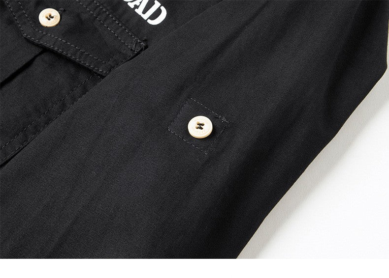 Men Outdoor Multi Pockets Long Sleeved Cargo Shirts High Quality Man Cotton Loose Shirts New Spring  Male Casual Shirts Size 5XL