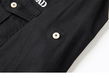 Men Outdoor Multi Pockets Long Sleeved Cargo Shirts High Quality Man Cotton Loose Shirts New Spring  Male Casual Shirts Size 5XL