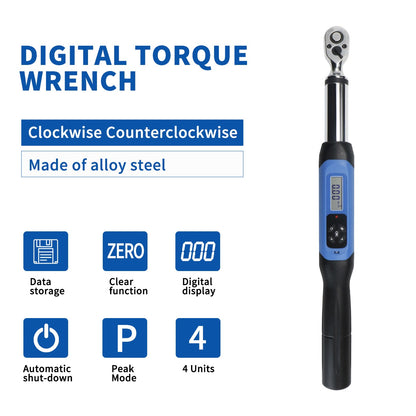 Chave de Torque Digital Shahe de 1/2'' Conjunto Eletrônico com Buzzer e LED Chaves de Torque Eletrônicas Ajustáveis Ferramenta para Reparo Automotivo