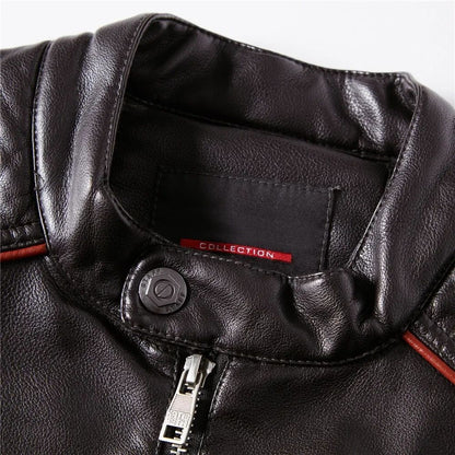 Streetwear Biker Jacket Coat Fashion Men Leather Jacket Slim Fit Autumn Winter Coat Men Fur Lined Men Motorcycle New Jacket