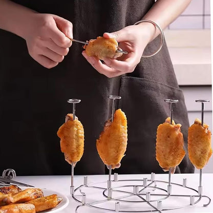 12Pcs Stainless Steel Air Fryer Oven  Barbecue Stick Kitchen BBQ Skewer Grill Reusable Baking Stick Needle Kebab Cooking Tool