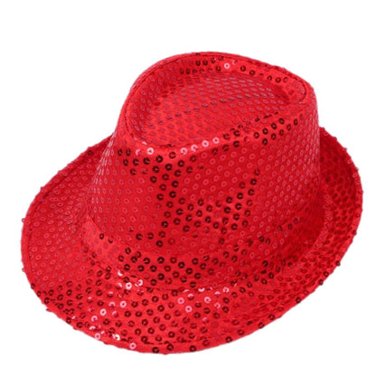 British Top Jazz Hat Bucket Hat Men Women Stage Performance Sequin Hat Shining Christmas Fedoras Party Parent Child Hat Hollween