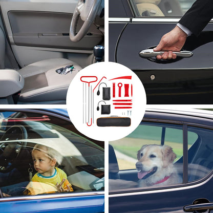 Conjunto de Ferramentas para Carro de 21/18 Peças Bomba de Ar Inflável Ferramentas de Abertura e Fixação de Janela e Porta Automotiva Kits de Longo Alcance com Bolsa de Transporte