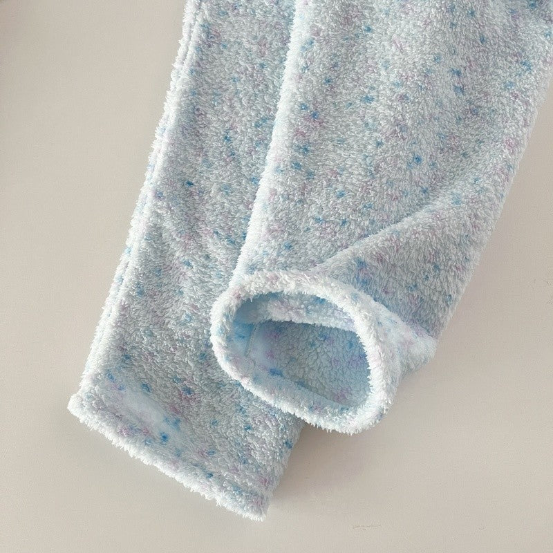 2pcs/Set Pajamas Korean Cute Dog Thickened Warm Fall And Winter Women's Pajamas Long-Sleeved Long Pants Set Sweet New Sleepwear