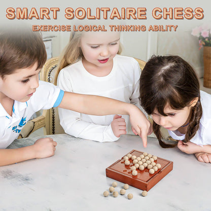 AIUAZA Wooden Independent Single Noble Chess Children's Educational Desktop Game Classical Peg Solitaire Toys Wholesale