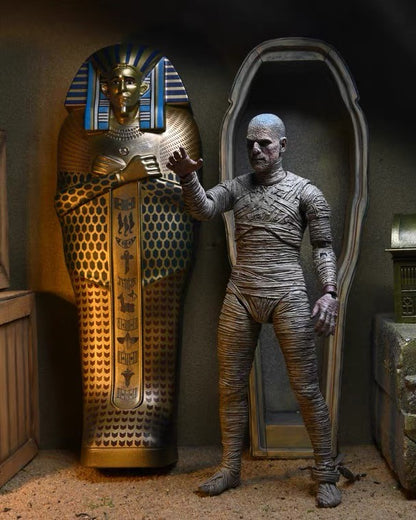 NECA Monsters Figure The Mummy Casket Coffin Pyramid Action Figure Universal Monsters Model Toy Christmas Halloween Gift Doll