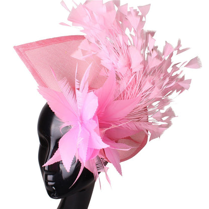 Fascinator de Cabelo com Clipe para Casamento - Pena Laranja Charmosa, Chapéu, Flor, Véu, Acessório de Cabelo de Noiva para Festas SYF678