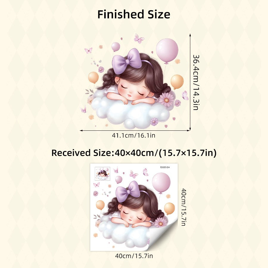 Girl Moon Butterflies Wall Stickers Kid Girls Room Bedroom Decoration Baby Nursery Home Decor Accessories Living Room Wall Decal