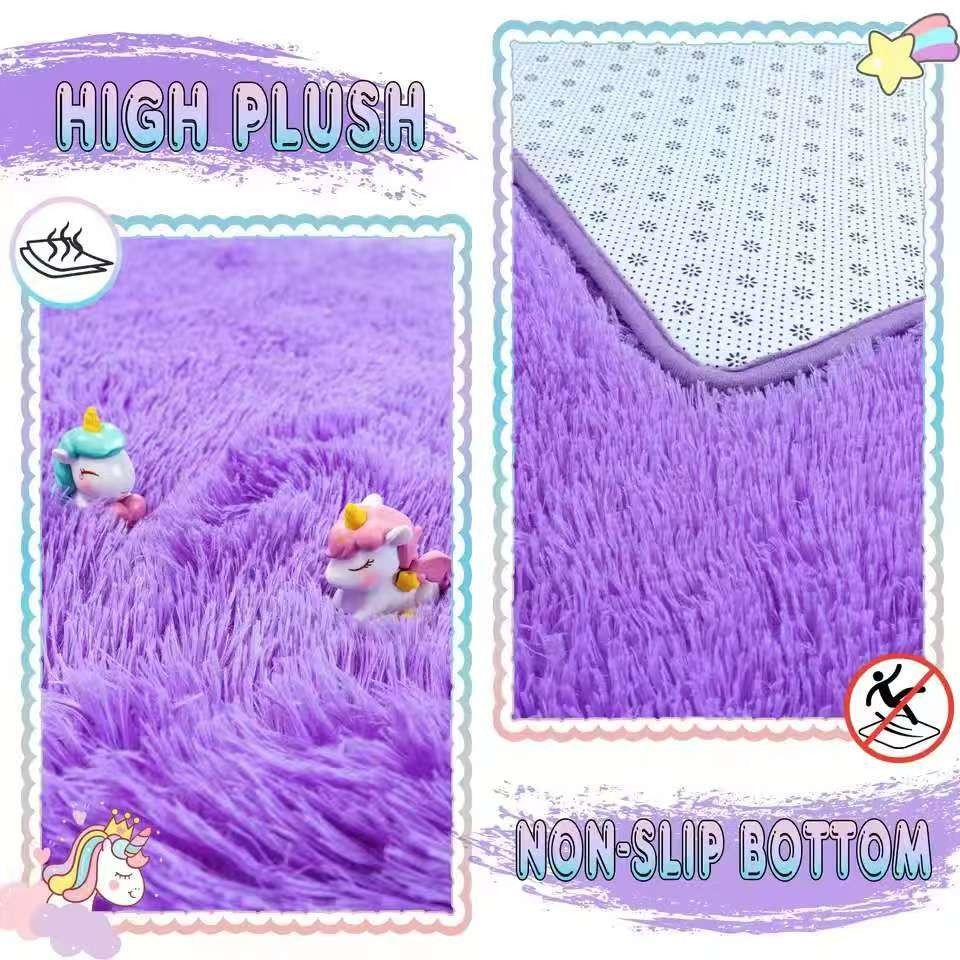 VIKAMA Tie-dyed Fluffy Carpets For Living Room Decor Bedside Rug Warm Plush Floor Mats Children's Room Play Mats Furry Carpet