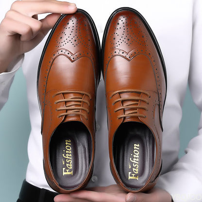 Large size fashionable men's office formal shoes low cut daily comfortable pointed multifunctional men's wedding men's shoes