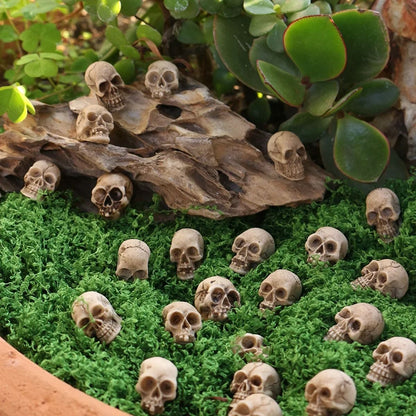 20pcs Halloween Decorative Skeleton Head Miniature Ornaments Outdoor Home Garden Lawn Unique Flower Pot Decorative Skull Statue