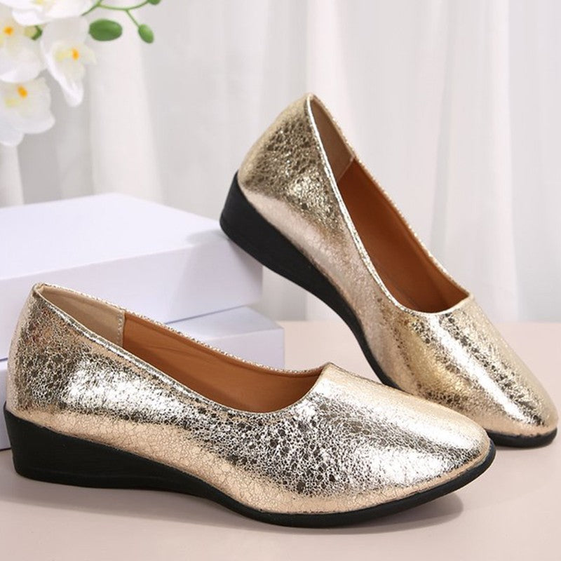 2025 Fashion Bling Flat Shoes for Women Spring Autumn Solid Pointed Toe Women's Shoes All-Match Plus Size Flats Shoes Ladies