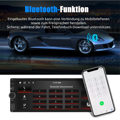 ESSGOO 1Din IPS 6.86 Inch Wireless Carplay Android Auto Car Radio Multimedia Video MP5 Player Touch Screen Universal Stere