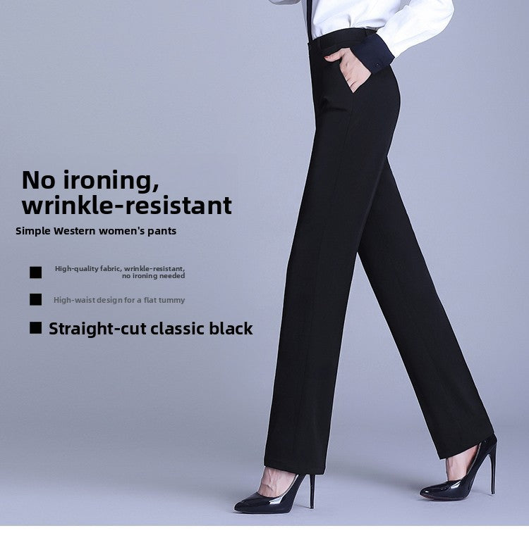 Bla Straight Leg Work Pants Women's Autumn Winter Spring Profional Suit Pants Slimming Formal Long Trousers for Office