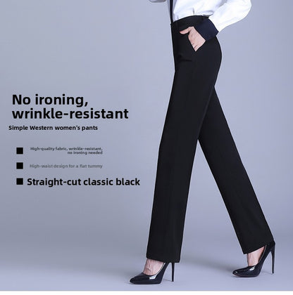 Bla Straight Leg Work Pants Women's Autumn Winter Spring Profional Suit Pants Slimming Formal Long Trousers for Office