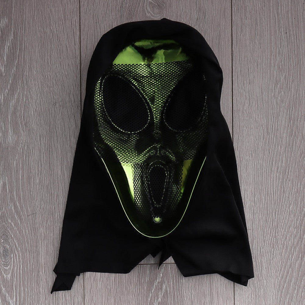 Green Alien UFO Mask Cosplay Aliens Monster Plastic Helmet Halloween Carnival Masquerade Dress Up Party Adult Kids Costume Props