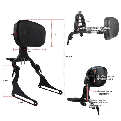 For Harley Fat Boy Breakout FXBR FLFB FXBRS FLFBS 2018-2025 Motorcycle Backrest Accessories Passenger Driver Folding Sissy Bar