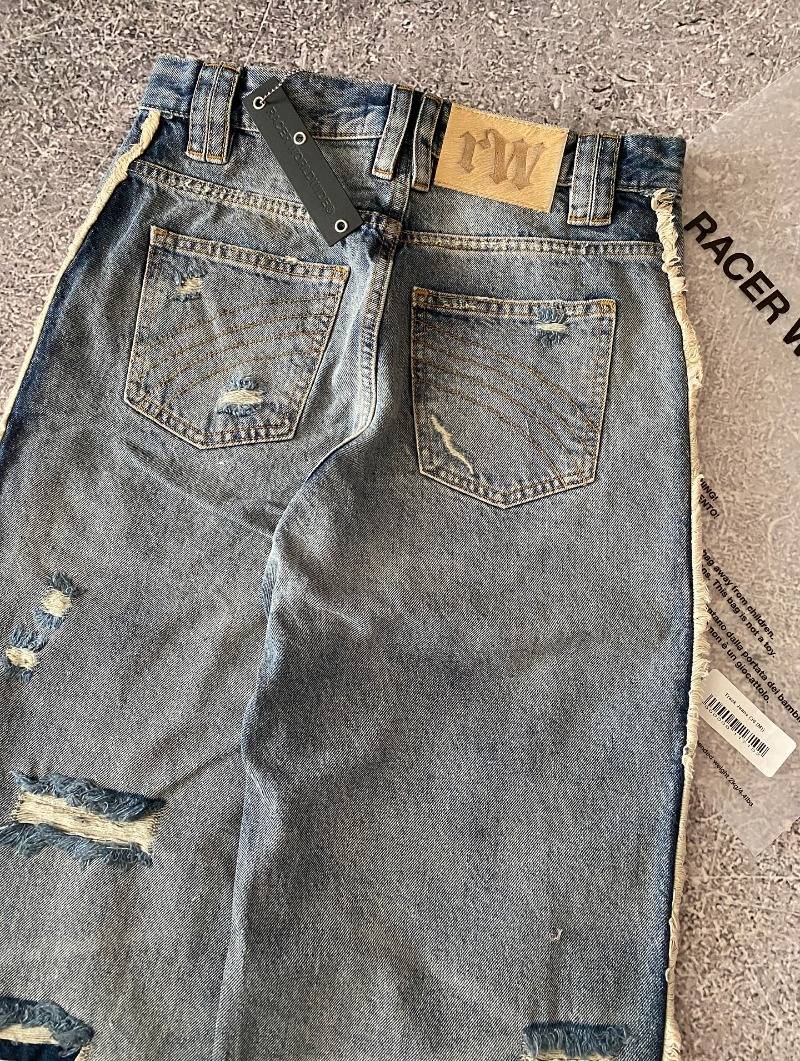 Y2K American New Pattern Embroidery Wash Baggy Jeans Men High Street Vintage Hip Hop Fashion Casual Joker Couple Wide-leg Pants