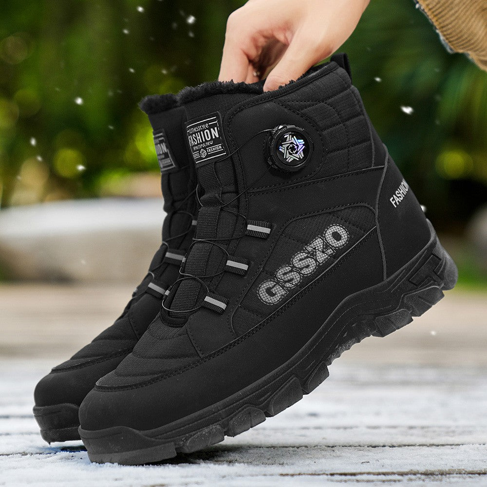Winter New Swivel Buckle Fleece Waterproof Snow Boots Outdoor Non-slip and Wear-resistant